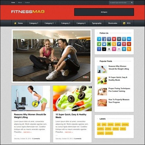 FitnessMag Blogger Templates