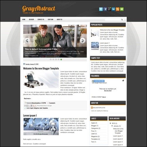 GrayAbstract Blogger Templates