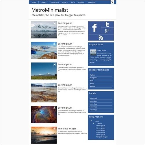 MetroMinimalist Blogger Templates