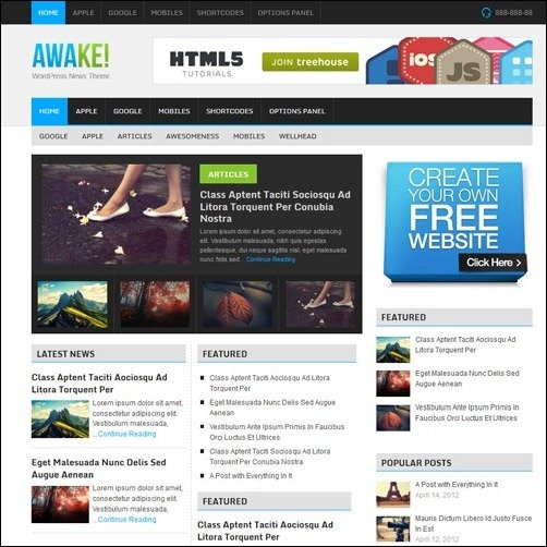 Awake WordPress Metro Themes