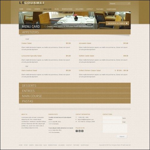 Le Gourment restaurant menu templates