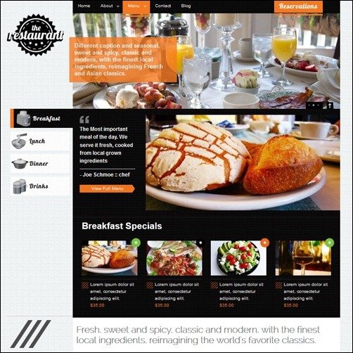 The Restaurant restaurant menu templates