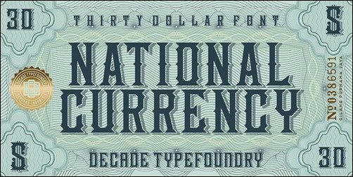 National Currency Font