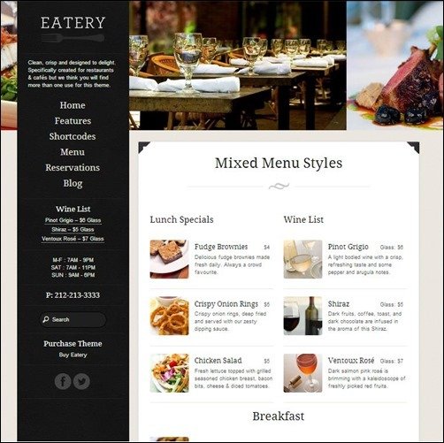 eatery Restaurant Menu Templates