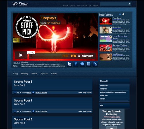 wpShow wordpress video theme