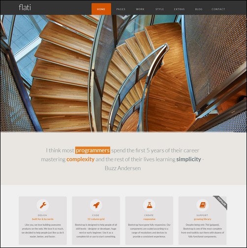 Flati is a creative HTML5 portfolio template with a responsive layout.
