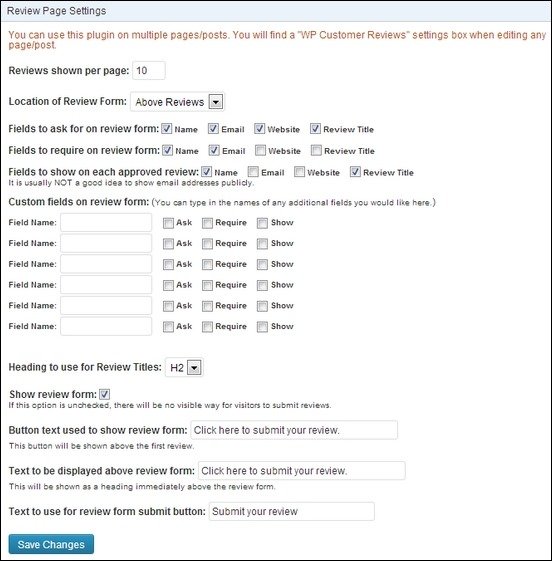 review-page-settings
