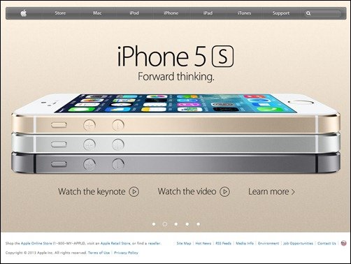 Apple landing page designs