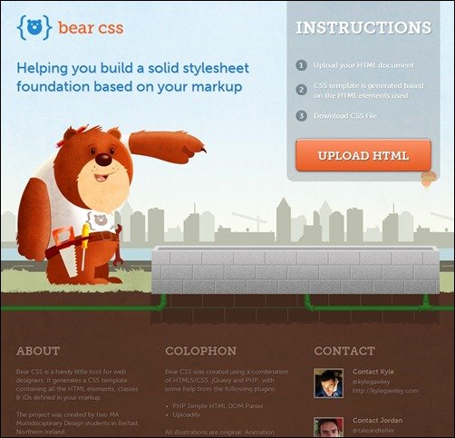 Bear CSS landing page design