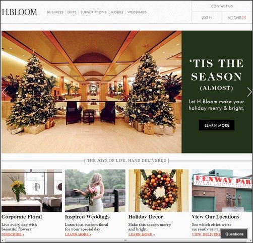 H. Bloom landing page