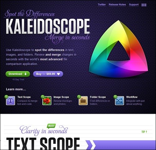 Kaleidoscope landing page design