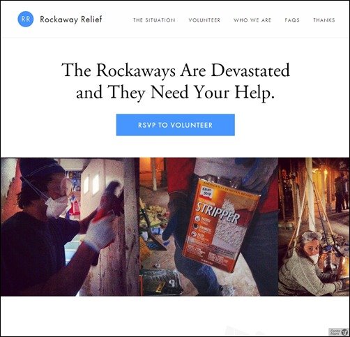 Rockaway Relief landing page[7]