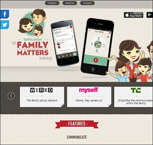 Save the Mom landing page designs