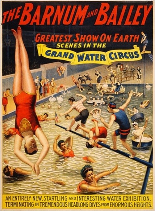 Scenes In The Grand Water Circus vintage poster